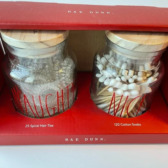 Rae Dunn Naughty and Nice holiday jars new in box - Picture 3 of 4